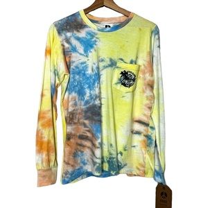 NWT Exist Tie Dye Stay Salty Cayman Islands Long Sleeve Beach Tee Small